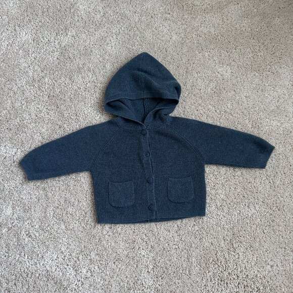zara Other - Zara Baby Knit Hooded Cardigan | 3–6 Months | Blue | Good Condition